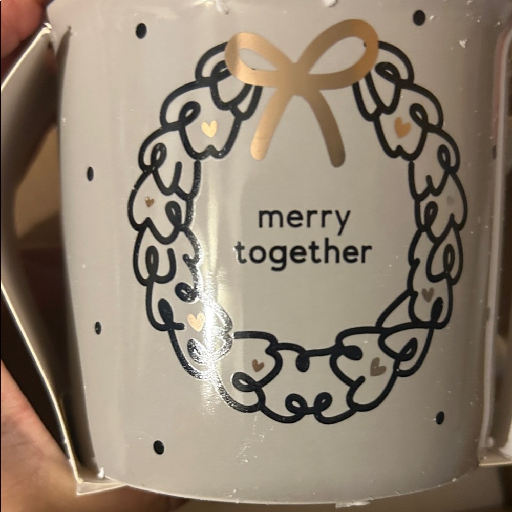 Merry Together Mug with Gold and Black Design NWT